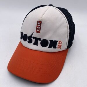 Boston Marathon 2017 Hat Cliff Bar Foam SnapBack Trucker Mesh Black Orange